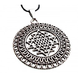 Silver Plated Sri Yantra Pendant